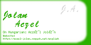 jolan aczel business card